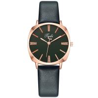 Women Wrist Watch, Zinc Alloy, with PU Leather & Glass & Stainless Steel, Chinese movement, plated, fashion jewelry & for woman 