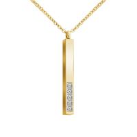 Stainless Steel Jewelry Necklace, with 1.96inch extender chain, Rectangle, plated, oval chain & for woman & with rhinestone Approx 19.6 Inch 