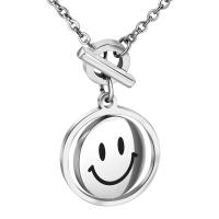 Stainless Steel Jewelry Necklace, Smiling Face, rotatable & Unisex original color, 2.5mm Approx 23.6 Inch 