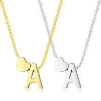 Stainless Steel Jewelry Necklace, Alphabet Letter, fashion jewelry & for woman 45+5cm 