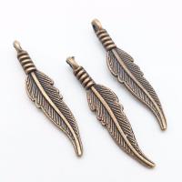 Zinc Alloy Feather Pendants, plated, fashion jewelry & DIY 