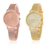 Women Wrist Watch, Zinc Alloy, with Glass & Stainless Steel, Chinese movement, plated, fashion jewelry & for woman 