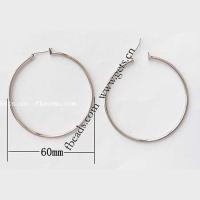 Brass Hoop Earring, Donut, plated 