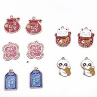 Zinc Alloy Enamel Pendants, plated, DIY 