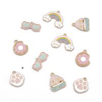 Zinc Alloy Enamel Pendants, plated, DIY 