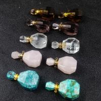 Natural Stone Perfume Bottle Pendant, plated, fashion jewelry & DIY 