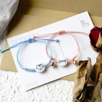 Fashion Create Wax Cord Bracelets, with Porcelain & Zinc Alloy, plated, Adjustable & fashion jewelry 140/200x20/30mm 