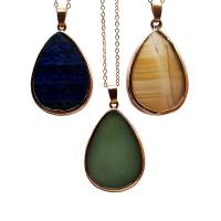 Gemstone Jewelry Pendant, Teardrop, fashion jewelry & Unisex 35-40mm,3-5mm 