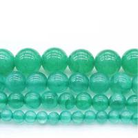 Green Calcedony Beads, Round 