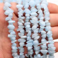 Gemstone Chips, Aquamarine, irregular, polished, DIY, light blue 