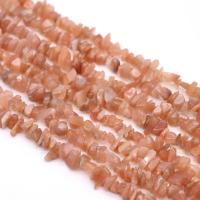 Gemstone Chips, Orange Moonstone, irregular, polished, DIY 