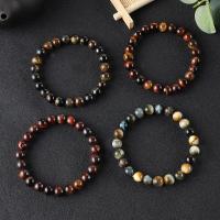 Gemstone Bracelets, Tiger Eye, plated, fashion jewelry 170mm 