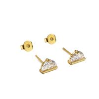 Messing Ohrstecker, plattiert, Micro pave Zirkonia & für Frau, keine, 8.5x6mm, verkauft von Paar