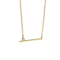 Cubic Zircon Micro Pave Brass Necklace, with 1.96 inch extender chain, gold color plated, micro pave cubic zirconia & for woman Approx 17.71 Inch 