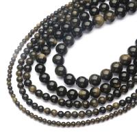 Gold Obsidian Beads, Round, polished, DIY 