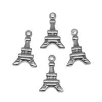 Stainless Steel Pendants, Tower, silver color plated Approx 