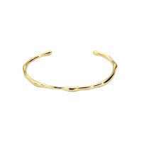 Messing Manschette Armband, goldfarben plattiert, für Frau, 3.3mm,60mm, verkauft von PC