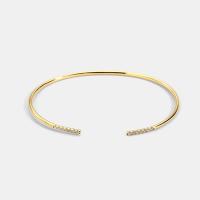 Messing Manschette Armband, goldfarben plattiert, für Frau & mit Strass, 1.85mm,65mm, verkauft von PC