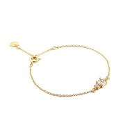 Cubic Zirconia Micro Pave Brass Bracelet, with 1.18 inch extender chain, gold color plated, micro pave cubic zirconia & for woman Approx 6.3 Inch 