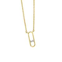 Cubic Zircon Micro Pave Brass Necklace, with 1.96 inch extender chain, gold color plated, micro pave cubic zirconia & for woman Approx 17.71 Inch 