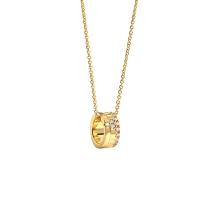 Cubic Zircon Micro Pave Brass Necklace, with 1.96 inch extender chain, gold color plated, micro pave cubic zirconia & for woman Approx 17.71 Inch 