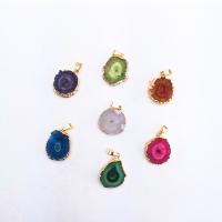 Natural Quartz Pendants, with Zinc Alloy, irregular, gold color plated, DIY 