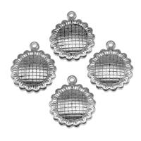 Stainless Steel Pendants, Round, silver color plated Approx 