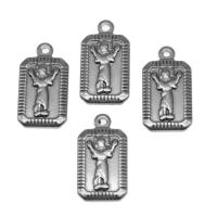 Stainless Steel Pendants, Square, silver color plated Approx 