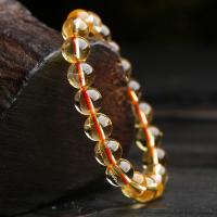 Quartz Bracelets, Citrine, Round, polished, yellow 