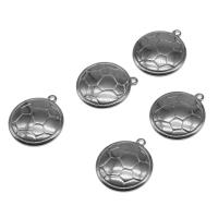 Stainless Steel Pendants, Round, silver color plated Approx 