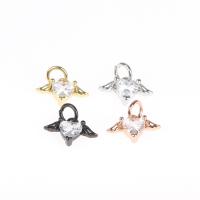 Cubic Zirconia Brass Pendants, Heart, gold color plated, micro pave cubic zirconia nickel, lead & cadmium free 