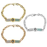 ステンレス スチール ブレスレット, ファッションジュエリー & 女性用 & ライン石のある, 無色 6.5mm, 長さ:8 インチ, 売り手 ストランド