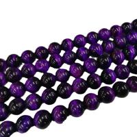 Tiger Eye Beads, Round, polished, DIY purple 