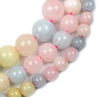 Perles de morganite, Rond, poli, DIY & normes différentes pour le choix, multicolore, Vendu par brin