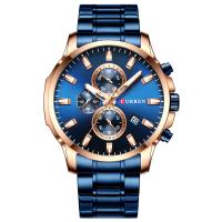 CURREN® Men Jewelry Watch, alliage de zinc, Placage, Réglable & multifonctionnel & pour homme & imperméable, plus de couleurs à choisir Vendu par PC