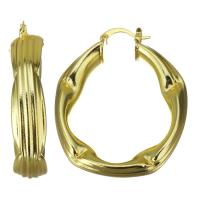 Brass Hoop Earring, gold color plated, for woman 