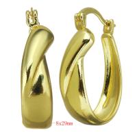 Brass Hoop Earring, gold color plated, for woman 