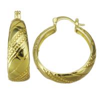 Brass Hoop Earring, gold color plated, for woman 