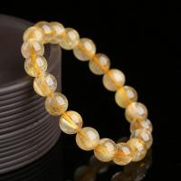 Quartz Bracelets, Rutilated Quartz, Round, polished 