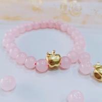 Quartz Bracelets, Rose Quartz, with Zinc Alloy, fashion jewelry & Unisex Approx 6.9 Inch 