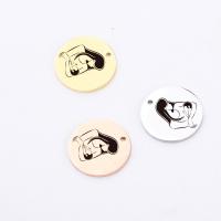 Stainless Steel Pendants, Round, plated, DIY 20mm 