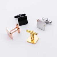 Stainless Steel Cufflink, plated, DIY 15mm 