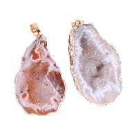 Ice Quartz Agate Pendants, plated 510mm 