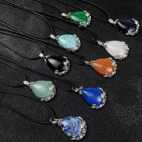 Gemstone Jewelry Pendant, Natural Stone, with Zinc Alloy, fashion jewelry & DIY 30*45mm 