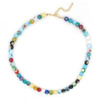 Collier en Murano bijoux, chalumeau, Losange, couleurs mélangées, 510mm, Vendu par brin