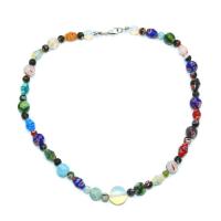 Collier en Murano bijoux, chalumeau, couleurs mélangées, 430mm, Vendu par brin