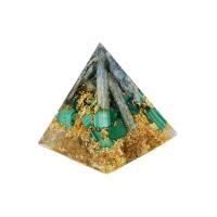 Gemstone Decoration, Natural Stone, with Resin & Zinc Alloy, Pyramidal, epoxy gel 