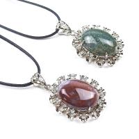 Indian Agate Pendants, random style & fashion jewelry & DIY, Random Color, 38*40mm 