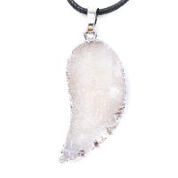 Ice Quartz Agate Pendants, fashion jewelry & DIY, multi-colored, 18*38mm 