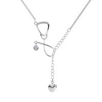 Zinc Alloy Necklace, fashion jewelry & micro pave cubic zirconia & for woman 